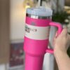 Stanley 40 oz H2.0 Flowstate Quencher Tumbler-Cosmo Pink Valentine's Day - Image 2