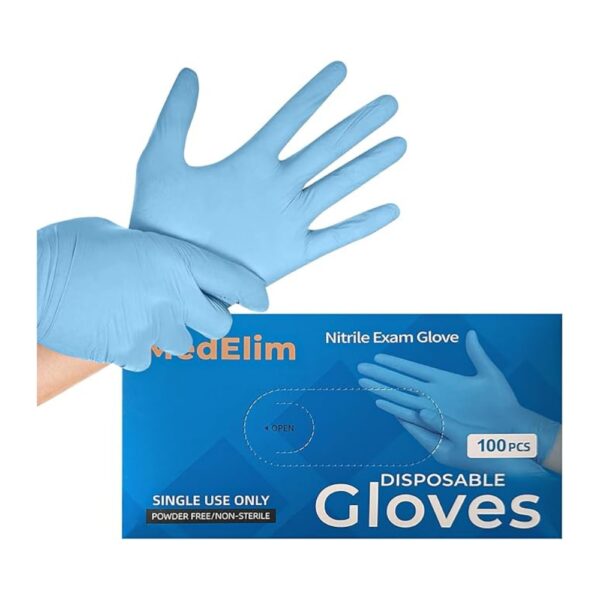Medelim Nitrile Medical Gloves, Blue, 5 Mil (100)