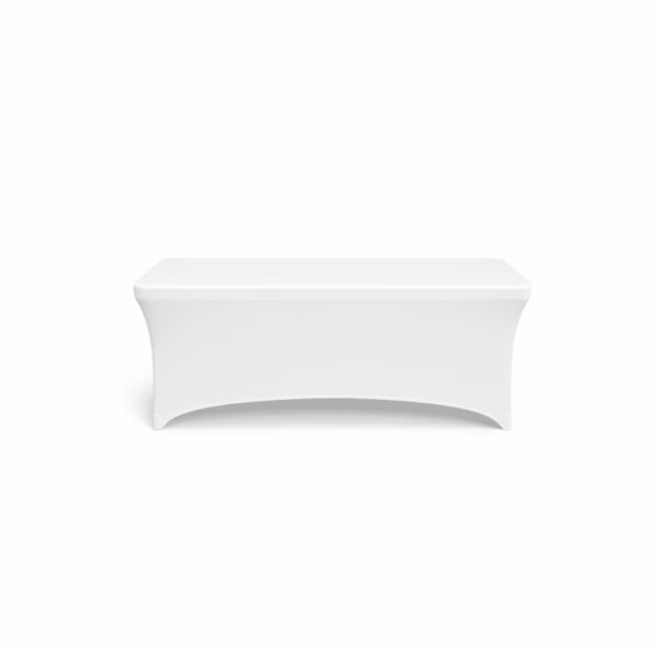 EZKOS White Stretch Spandex Table Cover – 6fit, for Party, Wedding, Banquet